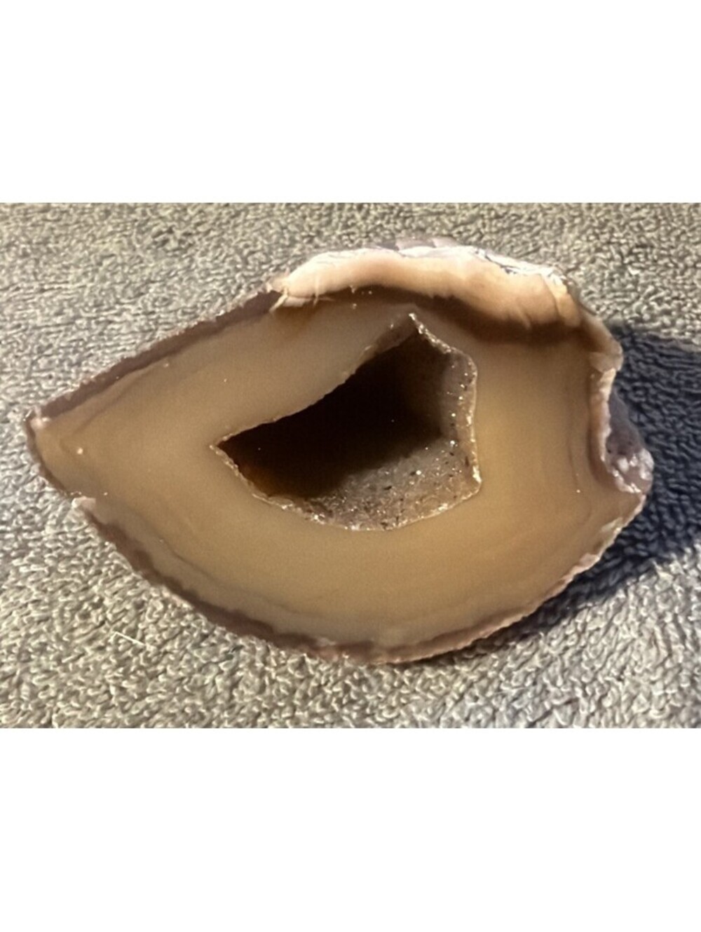 Natural Agate Geode Rock Sliced Cut Polished Crystal Center